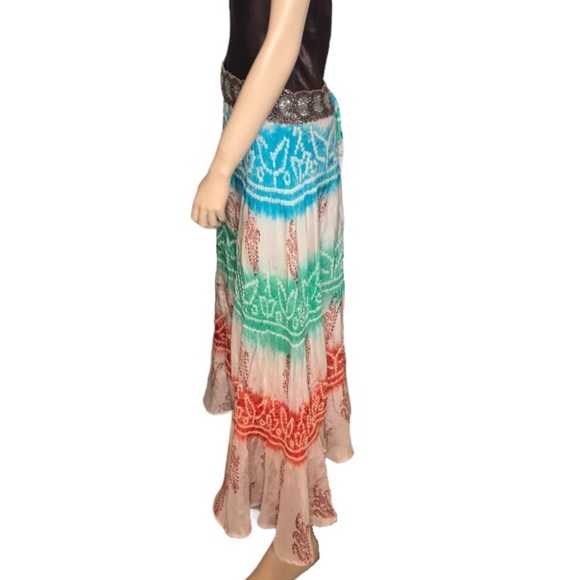 Sweet By Miss Me Silk Beaded Maxi Boho Skirt - Picture 3 of 10